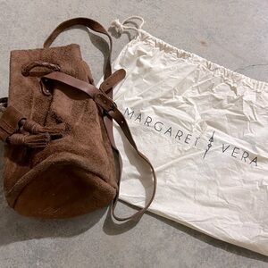 Margret Vera suede leather crossbody bucket bag